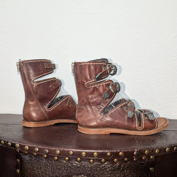 FreeBird CLEOPATRA Distressed Brown Sandals in size 8 - Picture 12 of 16